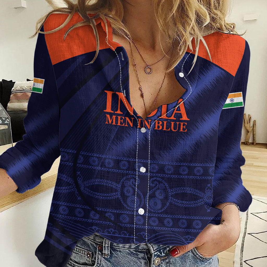 India Cricket World Cup 2024 Women Casual Shirt Men In Blue Make Champions