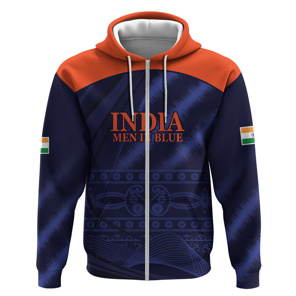 India Cricket World Cup 2024 Zip Hoodie Men In Blue Make Champions