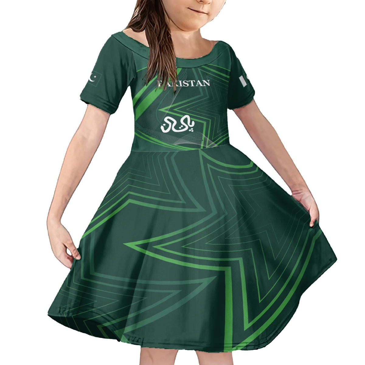 Pakistan Cricket World Cup 2024 Kid Short Sleeve Dress Shaheens Make Champions - Wonder Print Shop