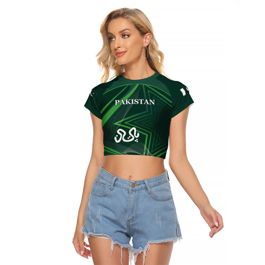 Pakistan Cricket World Cup 2024 Raglan Cropped T Shirt Shaheens Make Champions