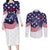 United States Cricket World Cup 2024 Couples Matching Long Sleeve Bodycon Dress and Long Sleeve Button Shirt USA Badge Eagle Make Champions LT9 - Wonder Print Shop