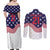 United States Cricket World Cup 2024 Couples Matching Off Shoulder Maxi Dress and Long Sleeve Button Shirt USA Badge Eagle Make Champions LT9 - Wonder Print Shop