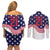 United States Cricket World Cup 2024 Couples Matching Off Shoulder Short Dress and Long Sleeve Button Shirt USA Badge Eagle Make Champions LT9 - Wonder Print Shop