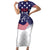 United States Cricket World Cup 2024 Family Matching Short Sleeve Bodycon Dress and Hawaiian Shirt USA Badge Eagle Make Champions - Wonder Print Shop