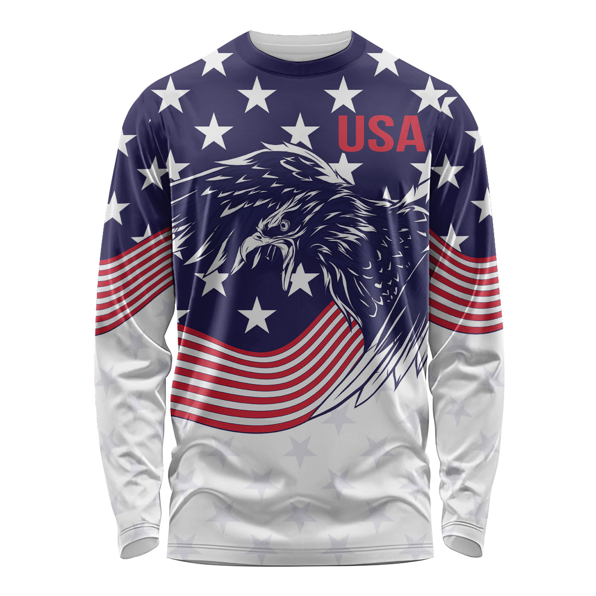 United States Cricket World Cup 2024 Long Sleeve Shirt USA Badge Eagle Make Champions - Wonder Print Shop