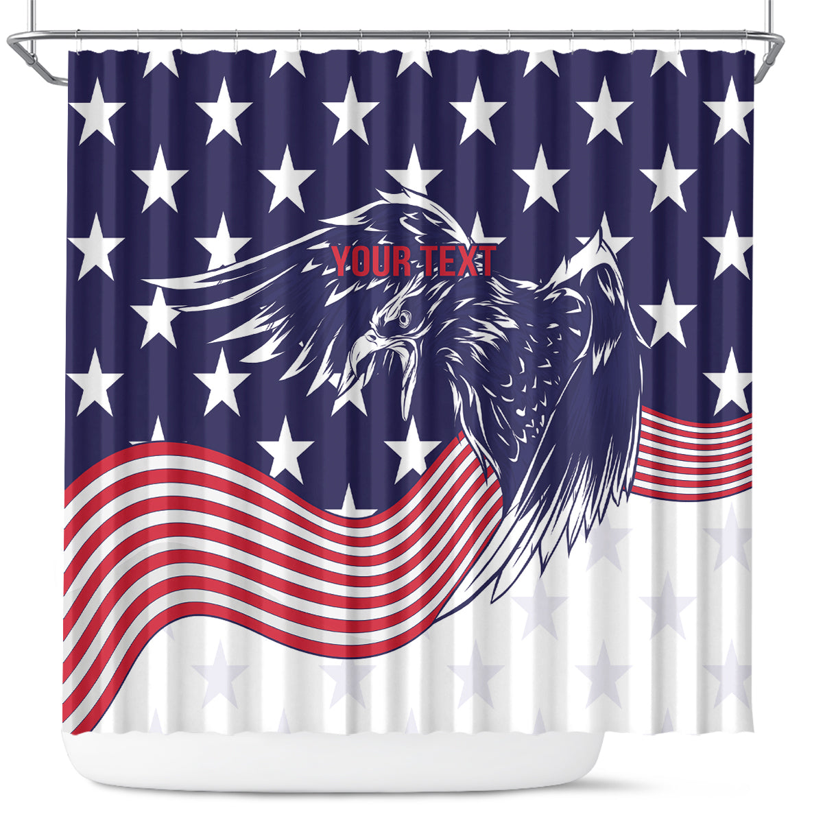 United States Cricket World Cup 2024 Shower Curtain USA Badge Eagle Make Champions