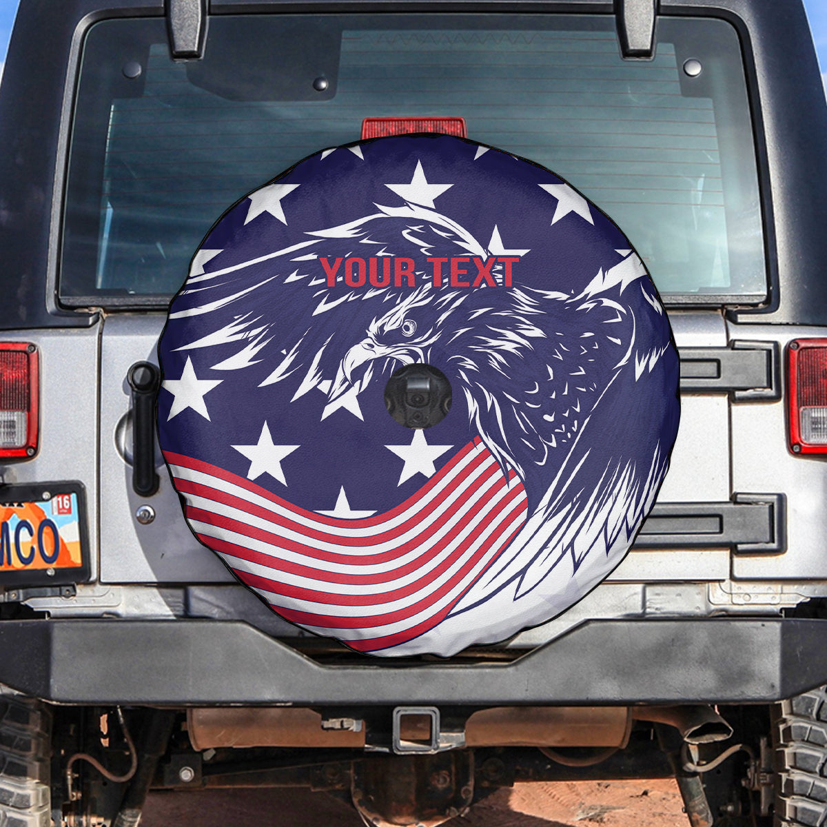 United States Cricket World Cup 2024 Spare Tire Cover USA Badge Eagle Make Champions