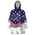 United States Cricket World Cup 2024 Wearable Blanket Hoodie USA Badge Eagle Make Champions