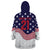 United States Cricket World Cup 2024 Wearable Blanket Hoodie USA Badge Eagle Make Champions