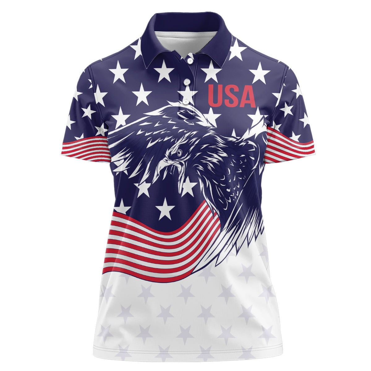 United States Cricket World Cup 2024 Women Polo Shirt USA Badge Eagle Make Champions