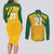 South Africa Cricket World Cup 2024 Couples Matching Long Sleeve Bodycon Dress and Long Sleeve Button Shirt Proteas Make Champions LT9 - Wonder Print Shop