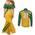 South Africa Cricket World Cup 2024 Couples Matching Mermaid Dress and Long Sleeve Button Shirt Proteas Make Champions