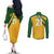 South Africa Cricket World Cup 2024 Couples Matching Off The Shoulder Long Sleeve Dress and Long Sleeve Button Shirt Proteas Make Champions