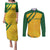 South Africa Cricket World Cup 2024 Couples Matching Puletasi and Long Sleeve Button Shirt Proteas Make Champions LT9 - Wonder Print Shop