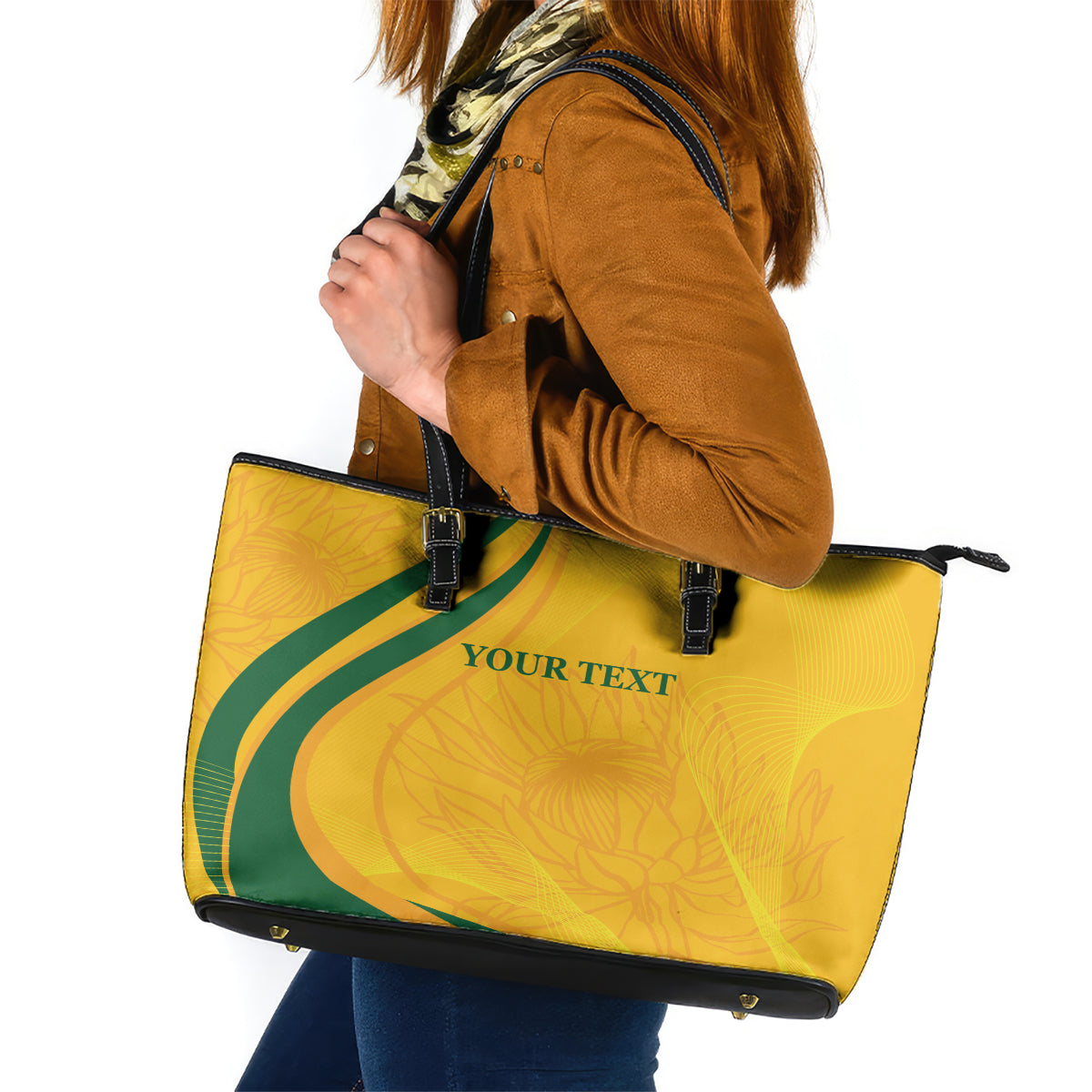 South Africa Cricket World Cup 2024 Leather Tote Bag Proteas Make Champions - Wonder Print Shop