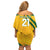 South Africa Cricket World Cup 2024 Off Shoulder Short Dress Proteas Make Champions - Wonder Print Shop