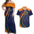 Sri Lanka Cricket World Cup 2024 Couples Matching Off Shoulder Maxi Dress and Hawaiian Shirt Shri Lanka Jathika Crikat Kandayama LT9 - Wonder Print Shop