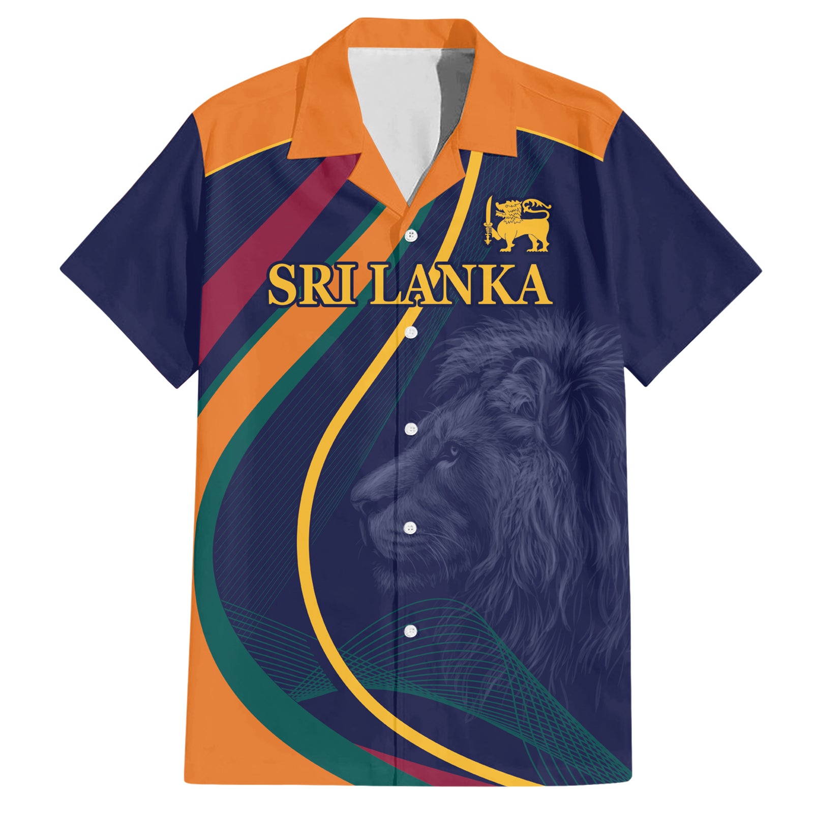 Sri Lanka Cricket World Cup 2024 Hawaiian Shirt Shri Lanka Jathika Crikat Kandayama - Wonder Print Shop