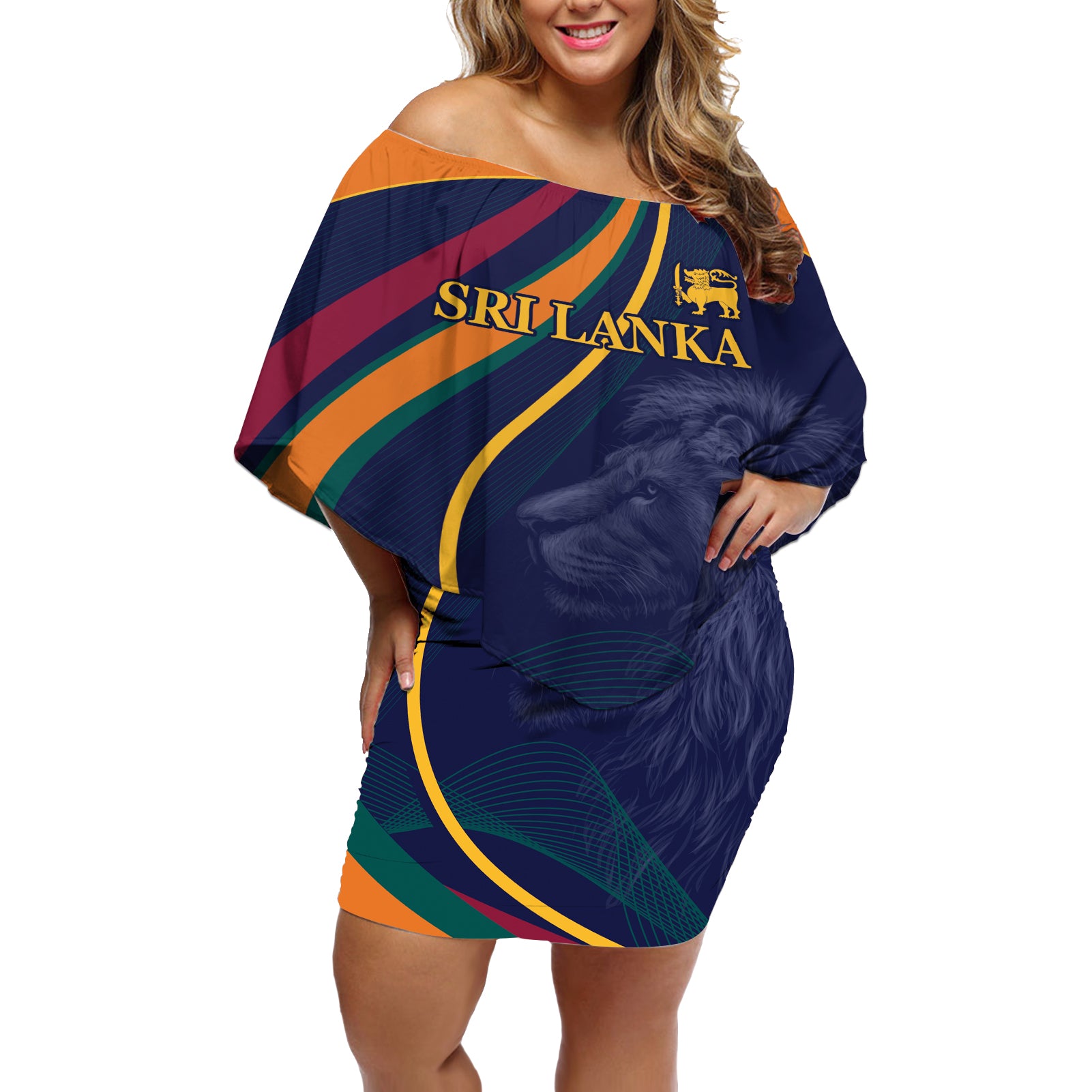 Sri Lanka Cricket World Cup 2024 Off Shoulder Short Dress Shri Lanka Jathika Crikat Kandayama - Wonder Print Shop