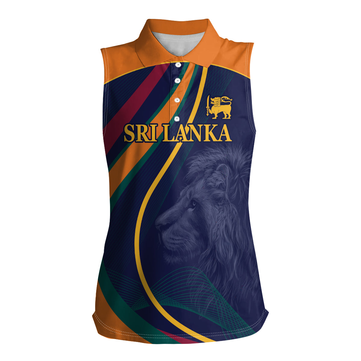 Sri Lanka Cricket World Cup 2024 Women Sleeveless Polo Shirt Shri Lanka Jathika Crikat Kandayama