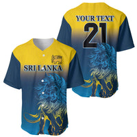 Baseball jersey front and back: Sri Lanka logo front; lion back with YOUR TEXT and 21