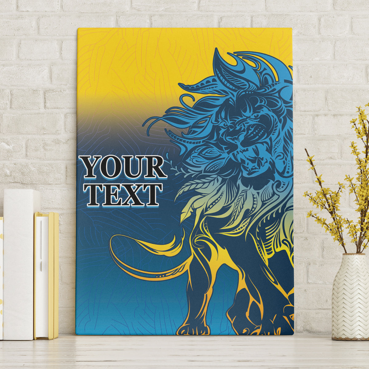 Sri Lanka Canvas Wall Art With Lions Version LT9 - Wonder Print Shop