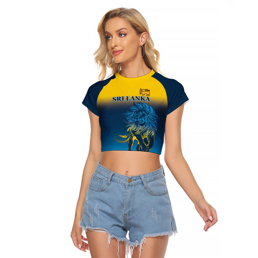 Sri Lanka Raglan Cropped T Shirt With Lions Version - Wonder Print Shop