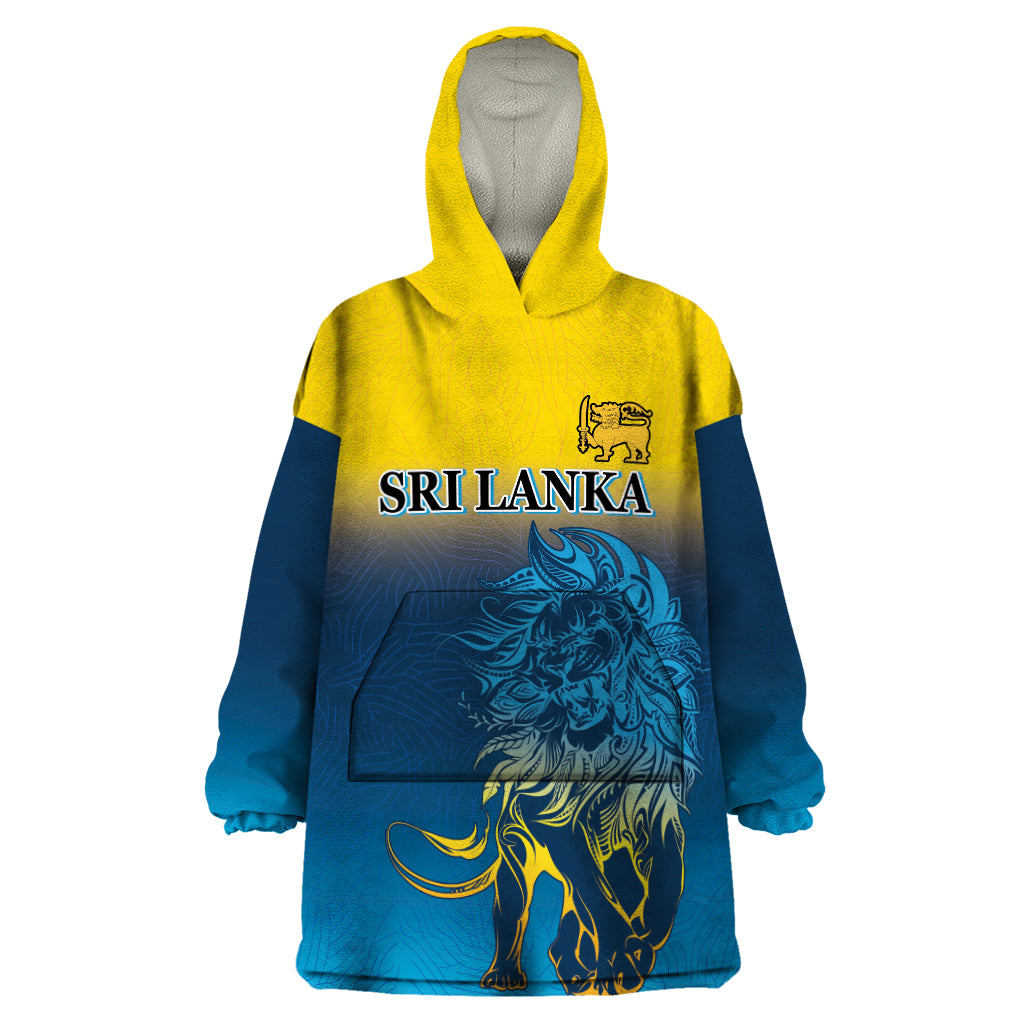 Sri Lanka Wearable Blanket Hoodie With Lions Version - Wonder Print Shop