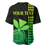 Lime and dark patterned baseball jersey with V-neck and button front