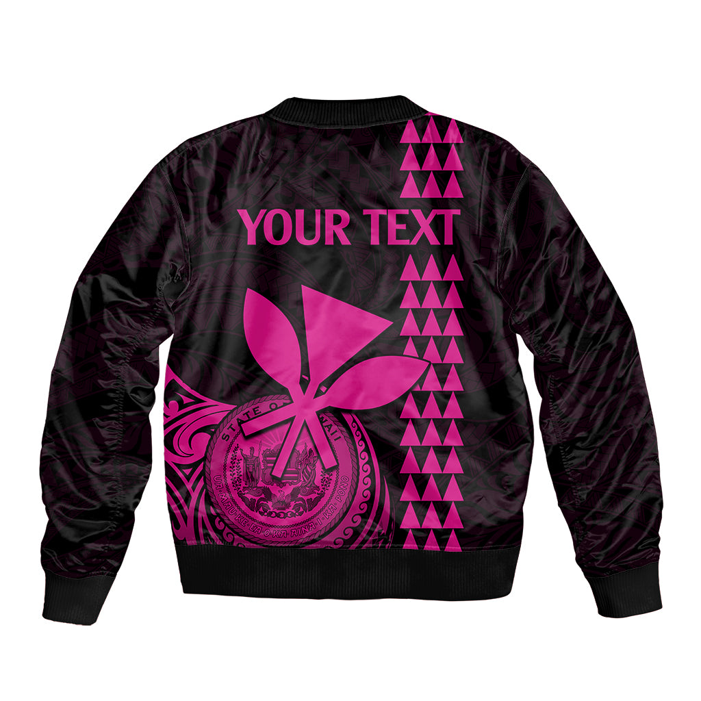 Black satin bomber jacket back with fan pinwheel print and magenta triangle pattern