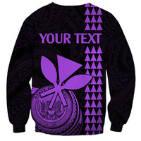 Unisex dark sweatshirt with 'YOUR TEXT' and purple circular flower emblem