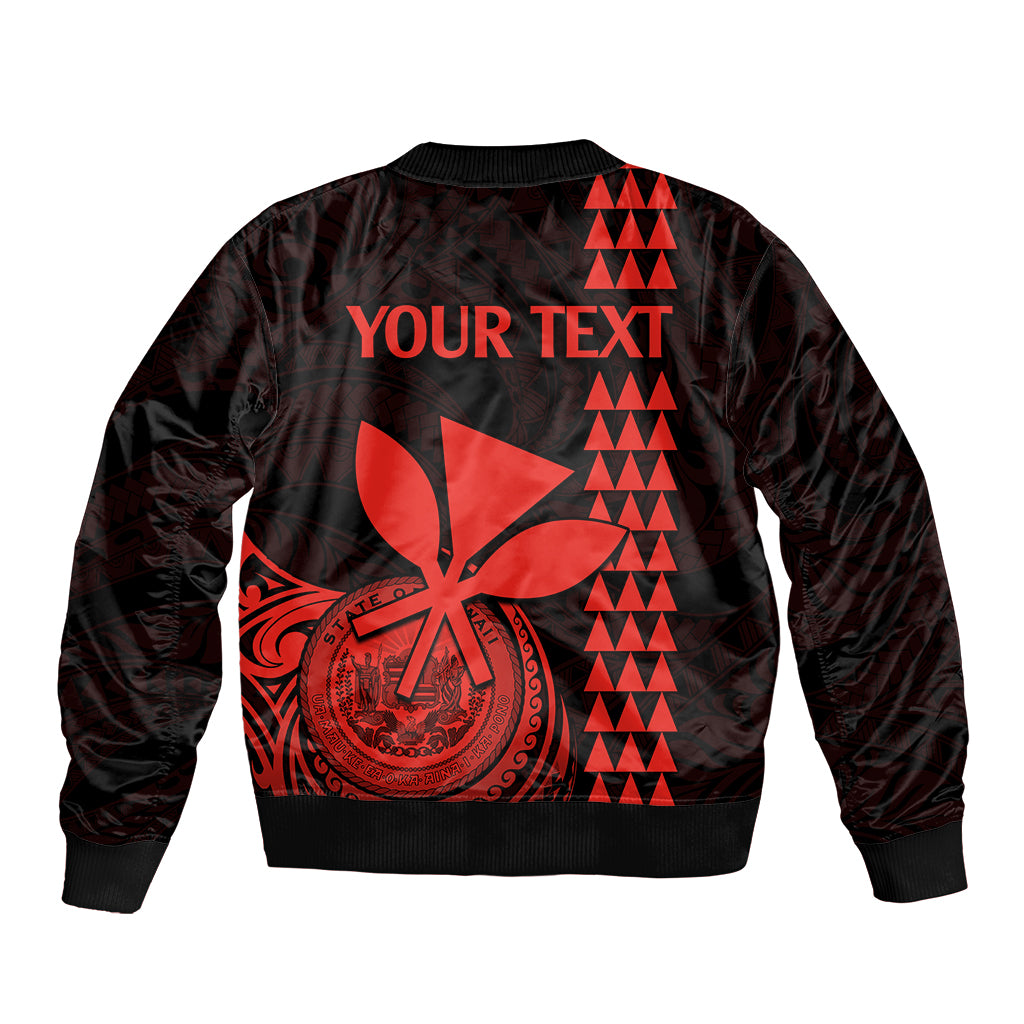 Unisex bomber jacket, black with red back fan and triangle design