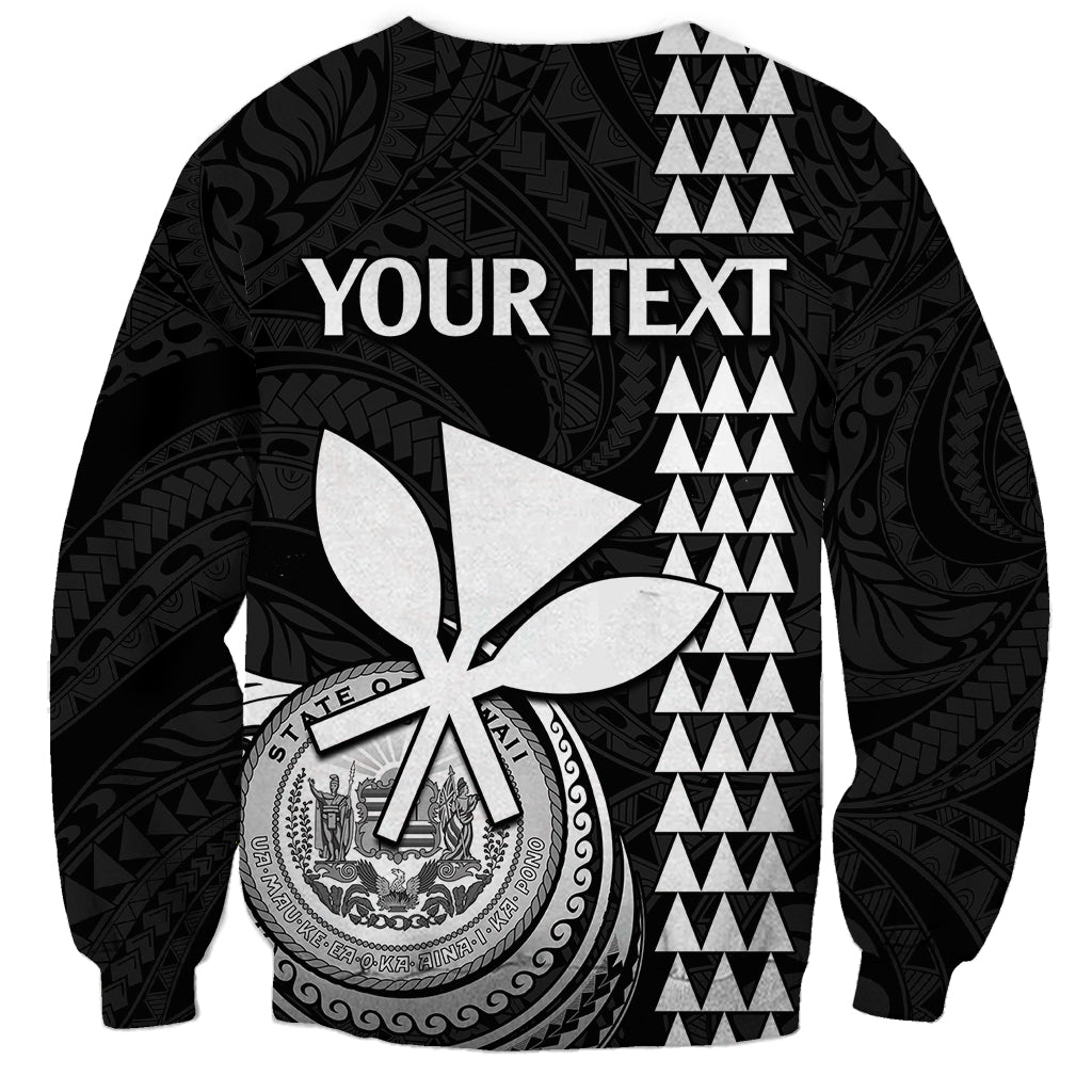 Black unisex sweatshirt back with large floral graphic and "YOUR TEXT"