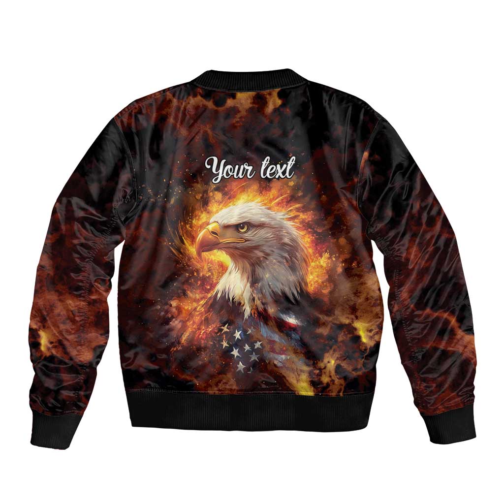 We The People Since 1776 Bomber Jacket USA Flag Flame Eagle - Wonder Print Shop