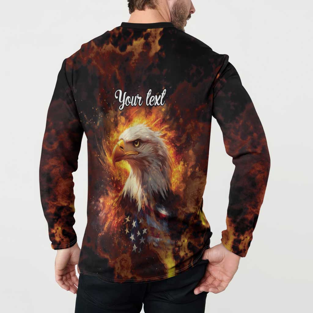 We The People Since 1776 Button Sweatshirt USA Flag Flame Eagle - Wonder Print Shop