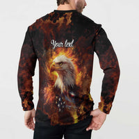 We The People Since 1776 Button Sweatshirt USA Flag Flame Eagle - Wonder Print Shop