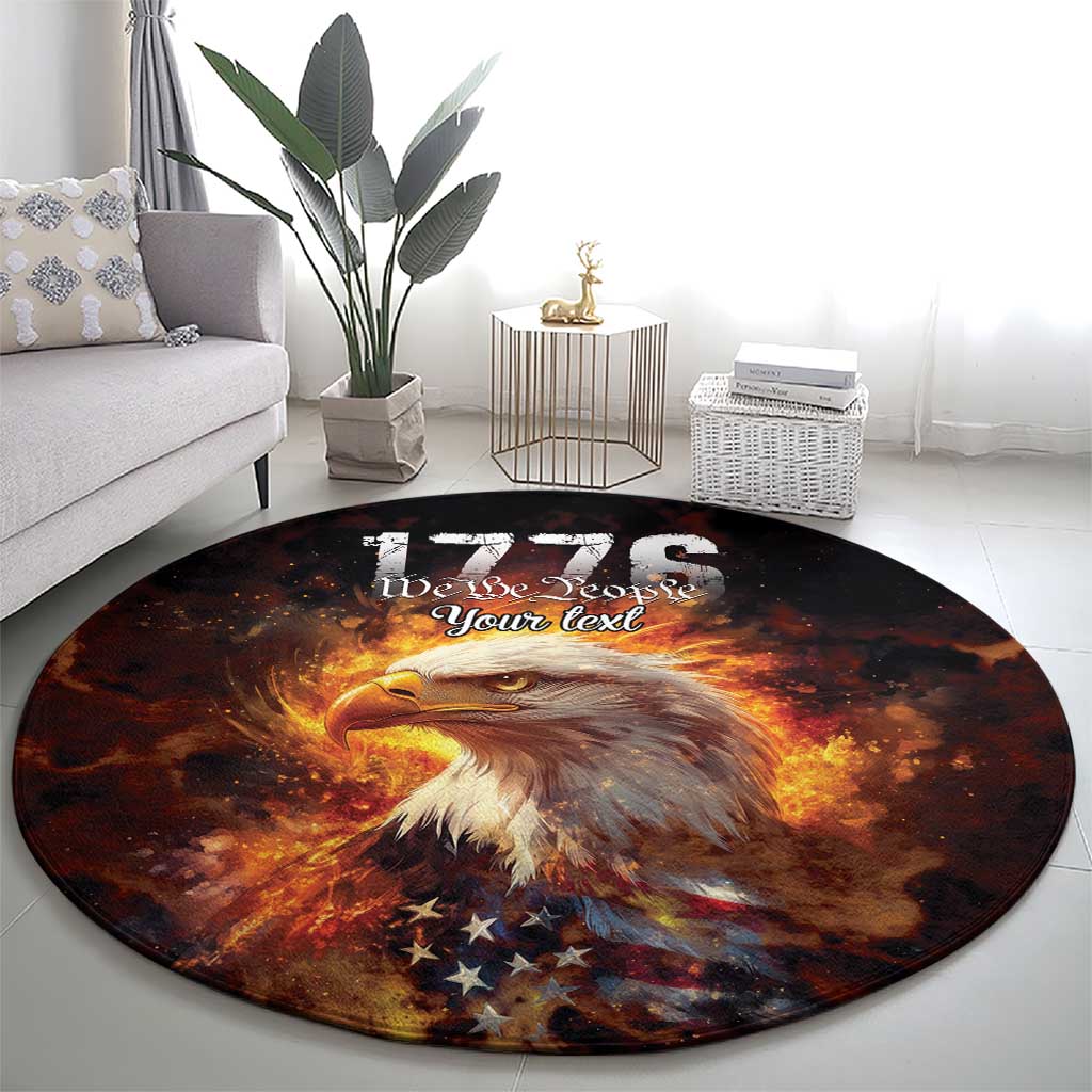 We The People Since 1776 Round Carpet USA Flag Flame Eagle - Wonder Print Shop