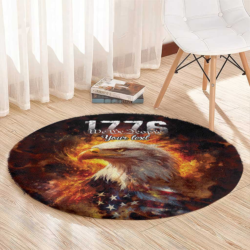 We The People Since 1776 Round Carpet USA Flag Flame Eagle - Wonder Print Shop