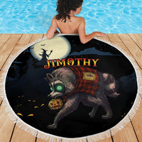 Halloween Raccoon Jimothy Beach Blanket