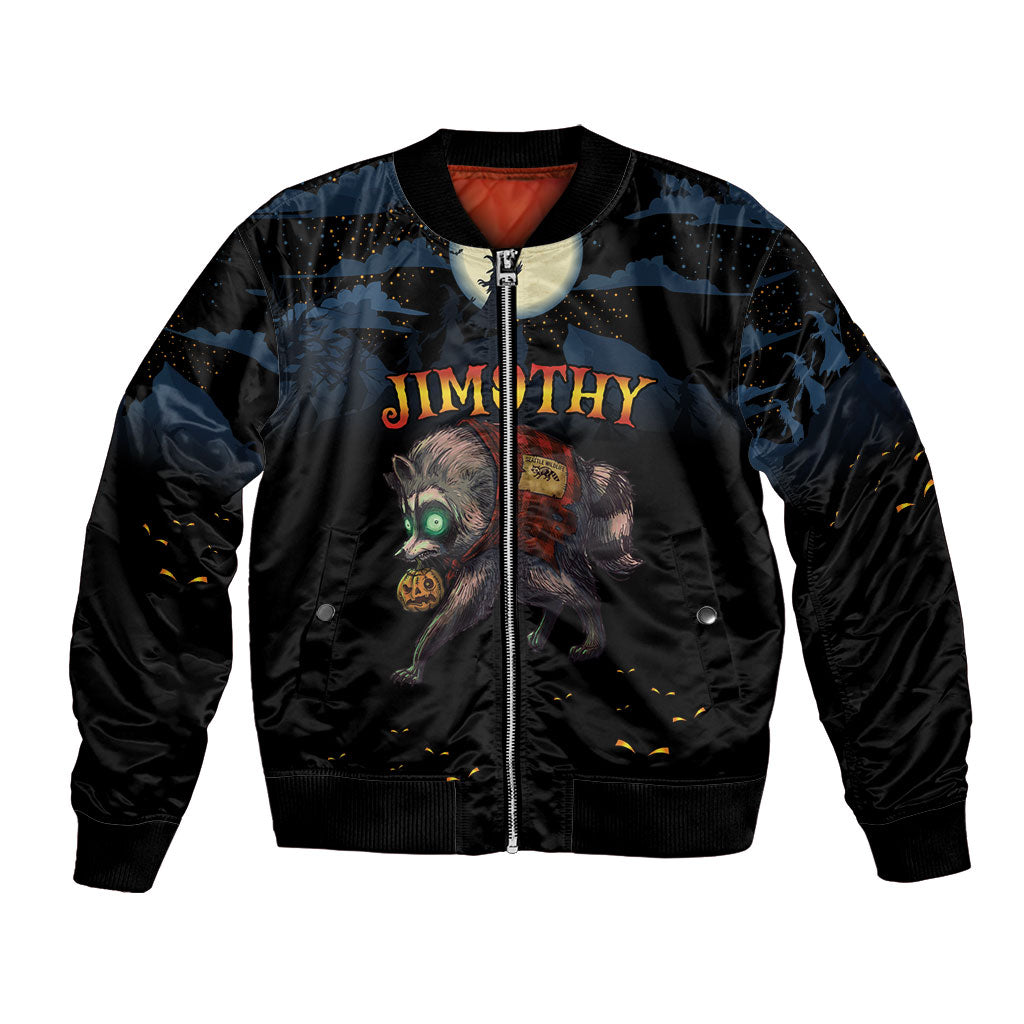 Halloween Raccoon Jimothy Personalized Bomber Jacket