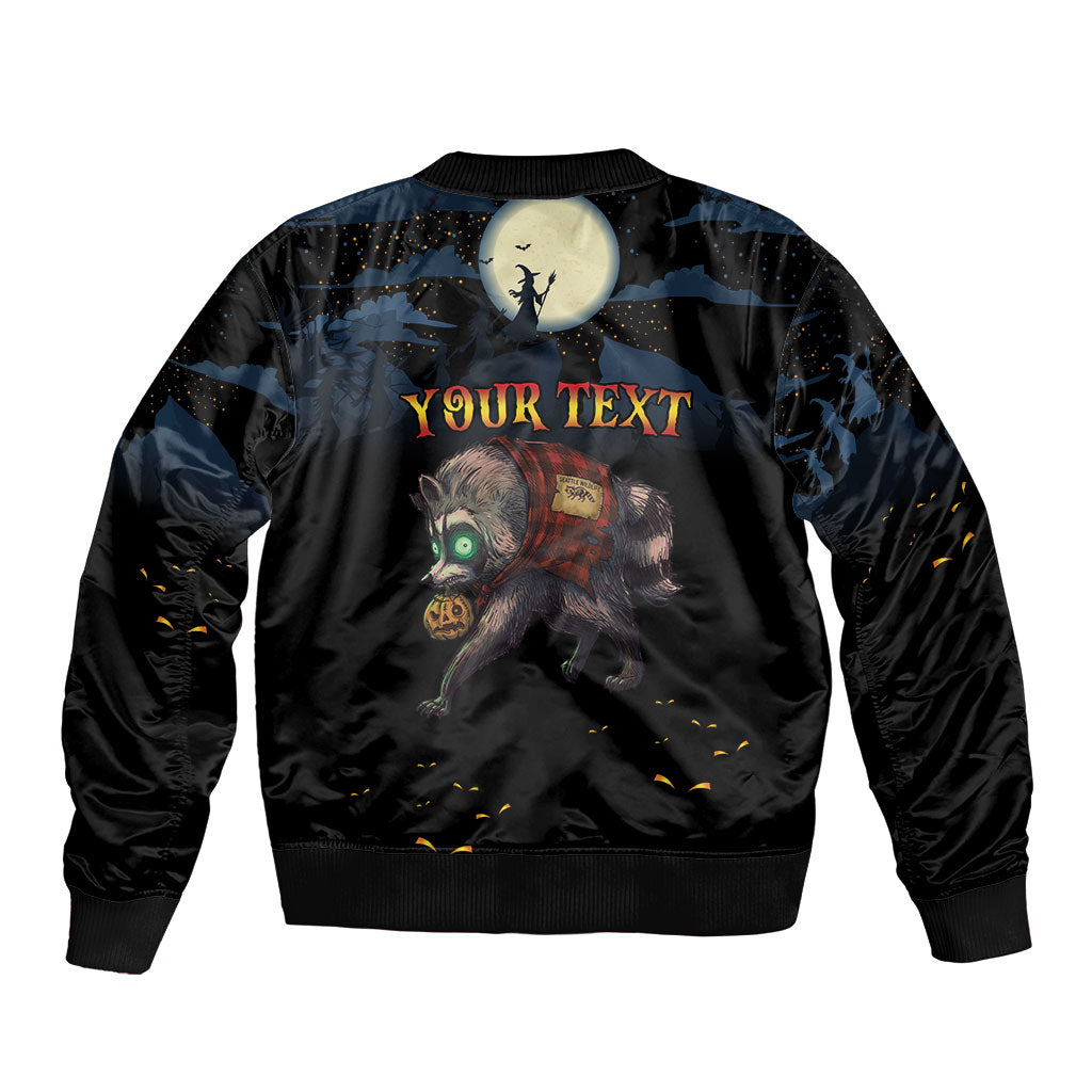 Halloween Raccoon Jimothy Personalized Bomber Jacket
