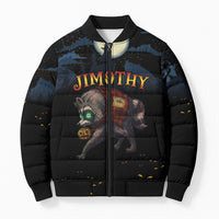 Halloween Raccoon Jimothy Personalized Bomber Puffer Jacket