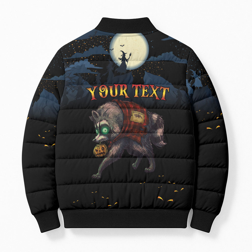 Halloween Raccoon Jimothy Personalized Bomber Puffer Jacket