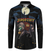 Halloween Raccoon Jimothy Personalized Button Sweatshirt