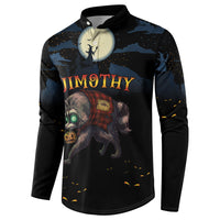 Halloween Raccoon Jimothy Personalized Button Sweatshirt