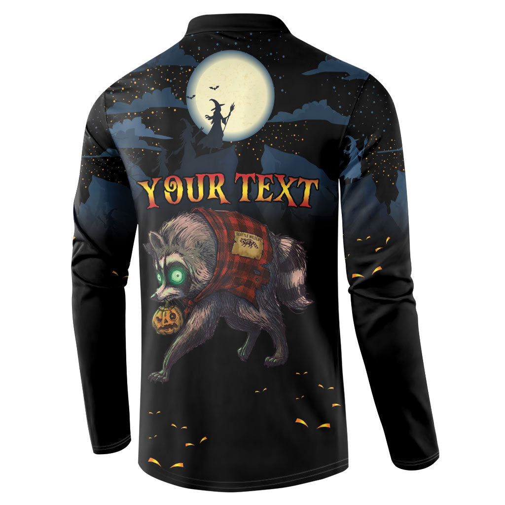Halloween Raccoon Jimothy Personalized Button Sweatshirt