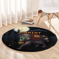 Halloween Raccoon Jimothy Round Carpet