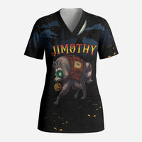 Halloween Raccoon Jimothy Personalized Scrub Top