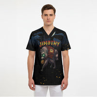 Halloween Raccoon Jimothy Personalized Scrub Top