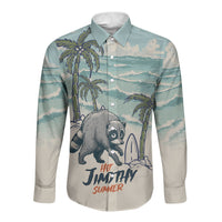 Hot Jimothy Summer Retro Style Long Sleeve Button Shirt